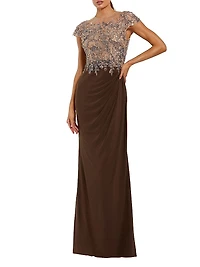Evening Crystal-Embellished Jersey Gown