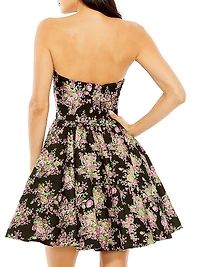 Ieena 2 Floral Brocade Strapless Minidress