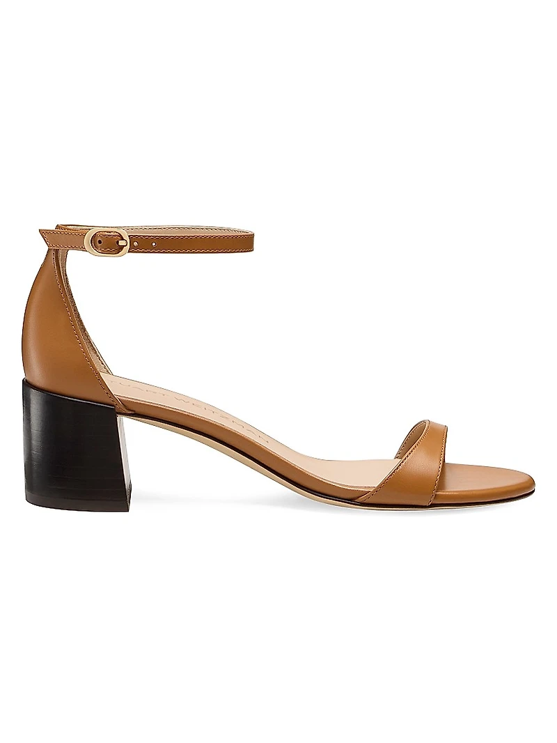 Nudist 50MM Block-Heel Leather Sandals