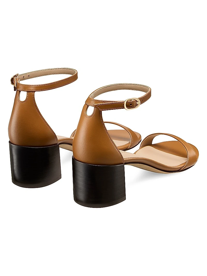 Nudist 50MM Block-Heel Leather Sandals