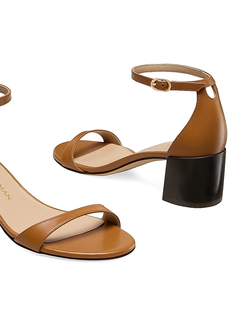 Nudist 50MM Block-Heel Leather Sandals