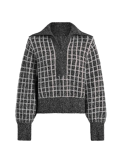 Furley Plaid Half-Zip Sweater