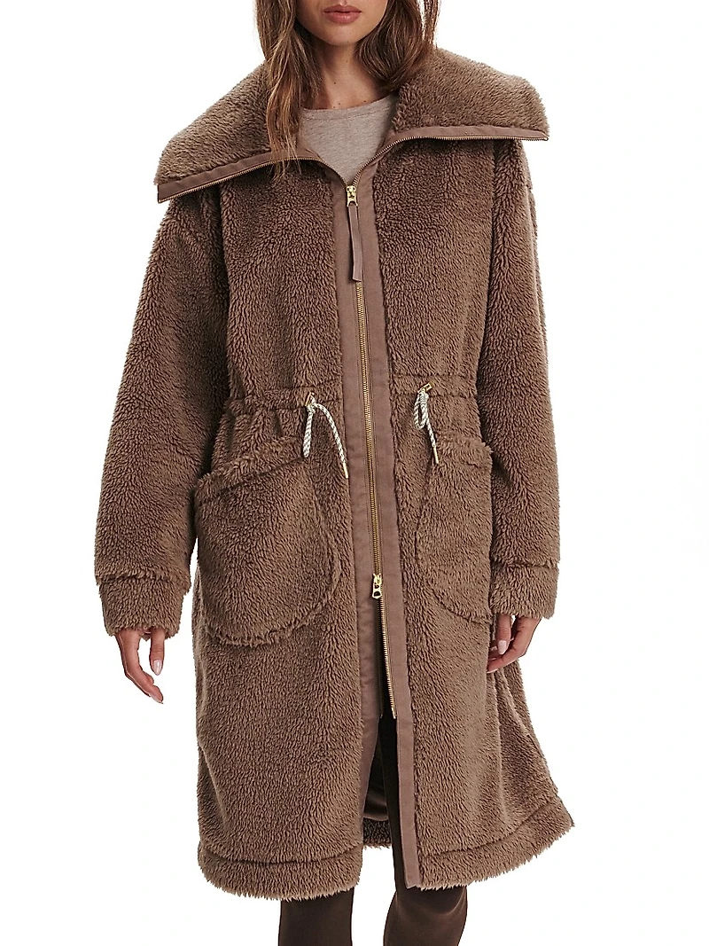 Logan Drawstring Sherpa Coat