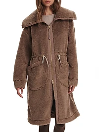 Logan Drawstring Sherpa Coat