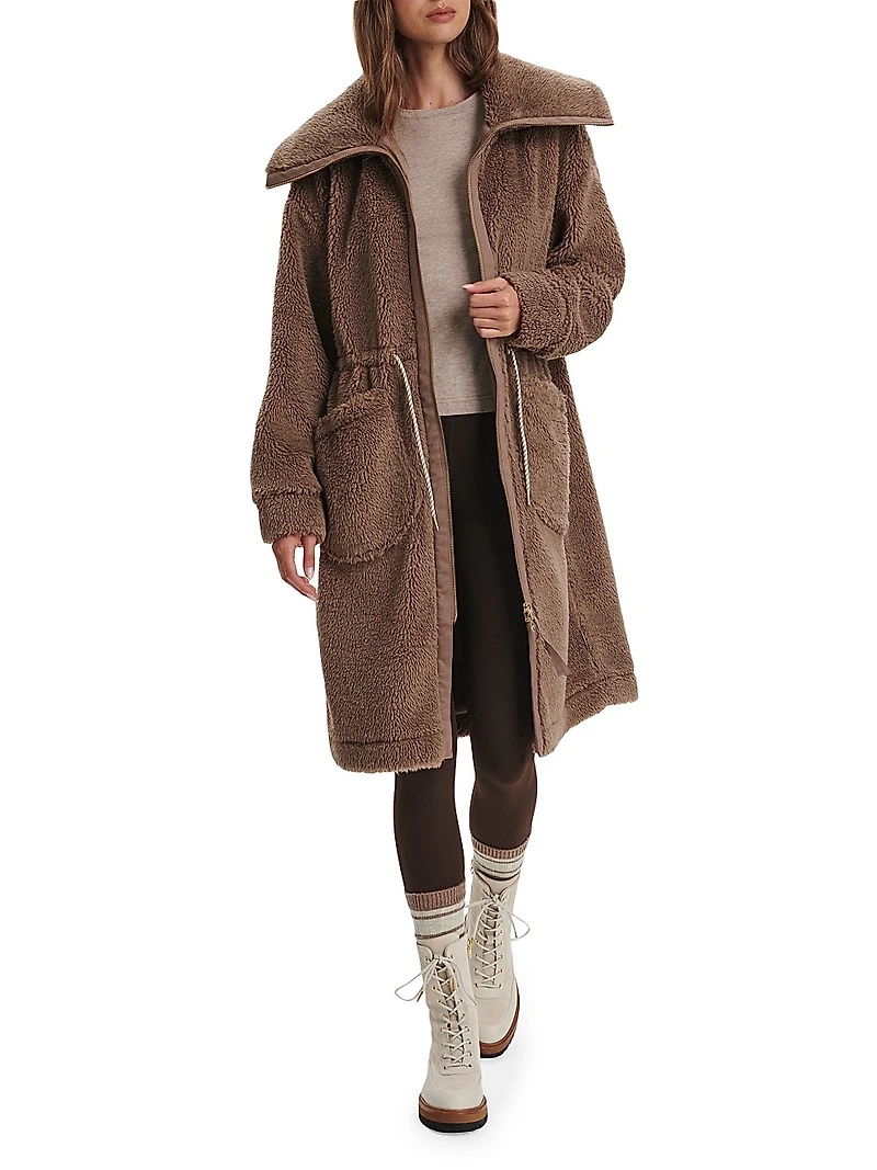 Logan Drawstring Sherpa Coat