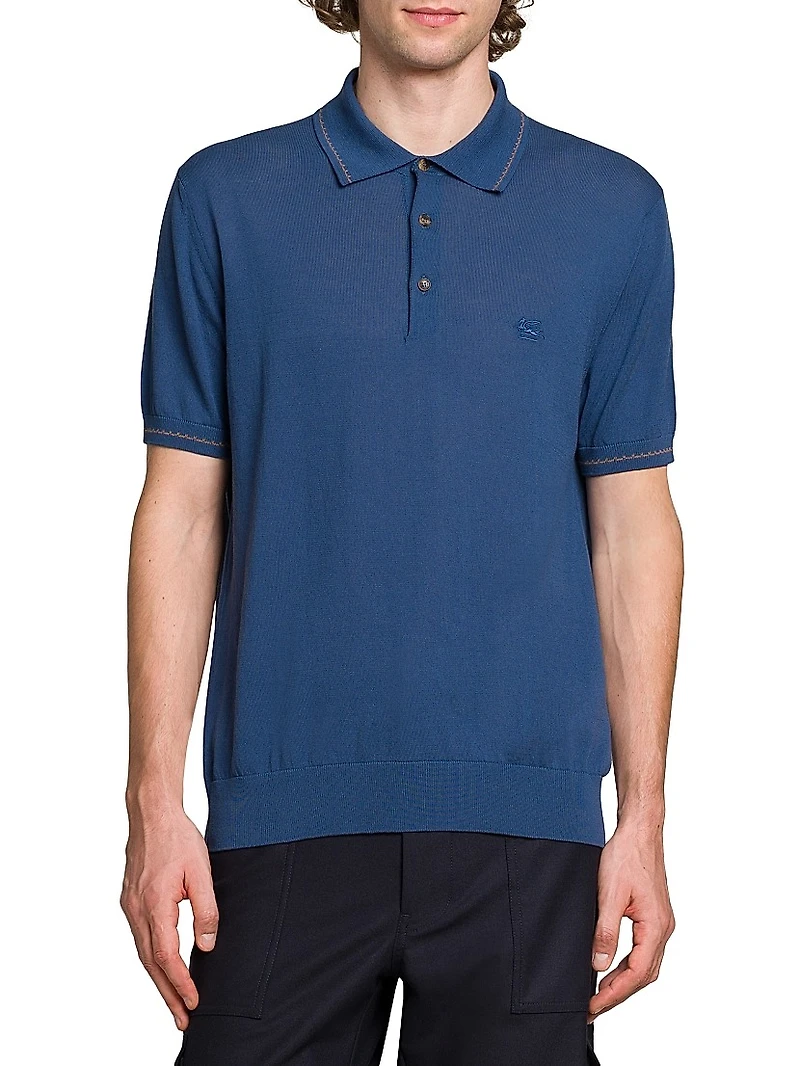 Logo-Embroidered Cotton Polo Top