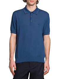 Logo-Embroidered Cotton Polo Top