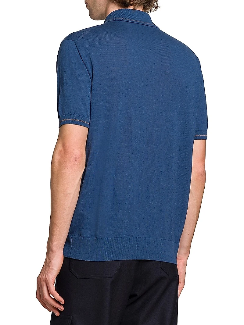 Logo-Embroidered Cotton Polo Top