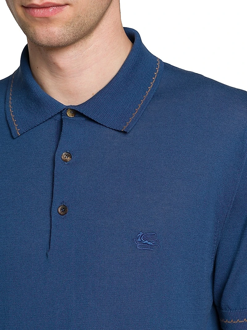 Logo-Embroidered Cotton Polo Top