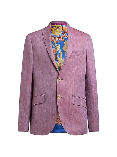 Tailored Linen-Wool Suit Jacket