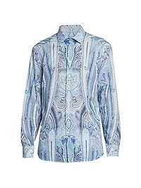 Paisley Cotton Button-Front Shirt