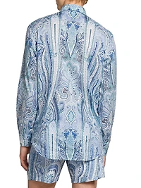 Paisley Cotton Button-Front Shirt
