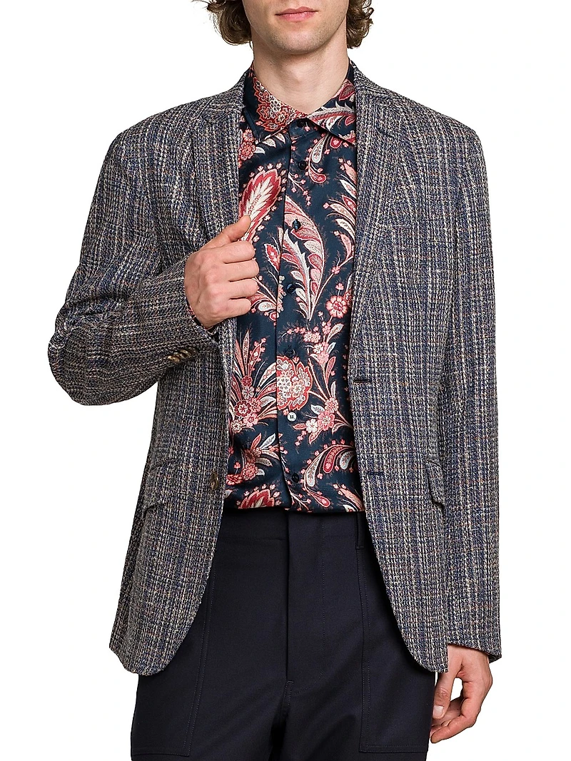 Paisley Silk Button-Front Shirt