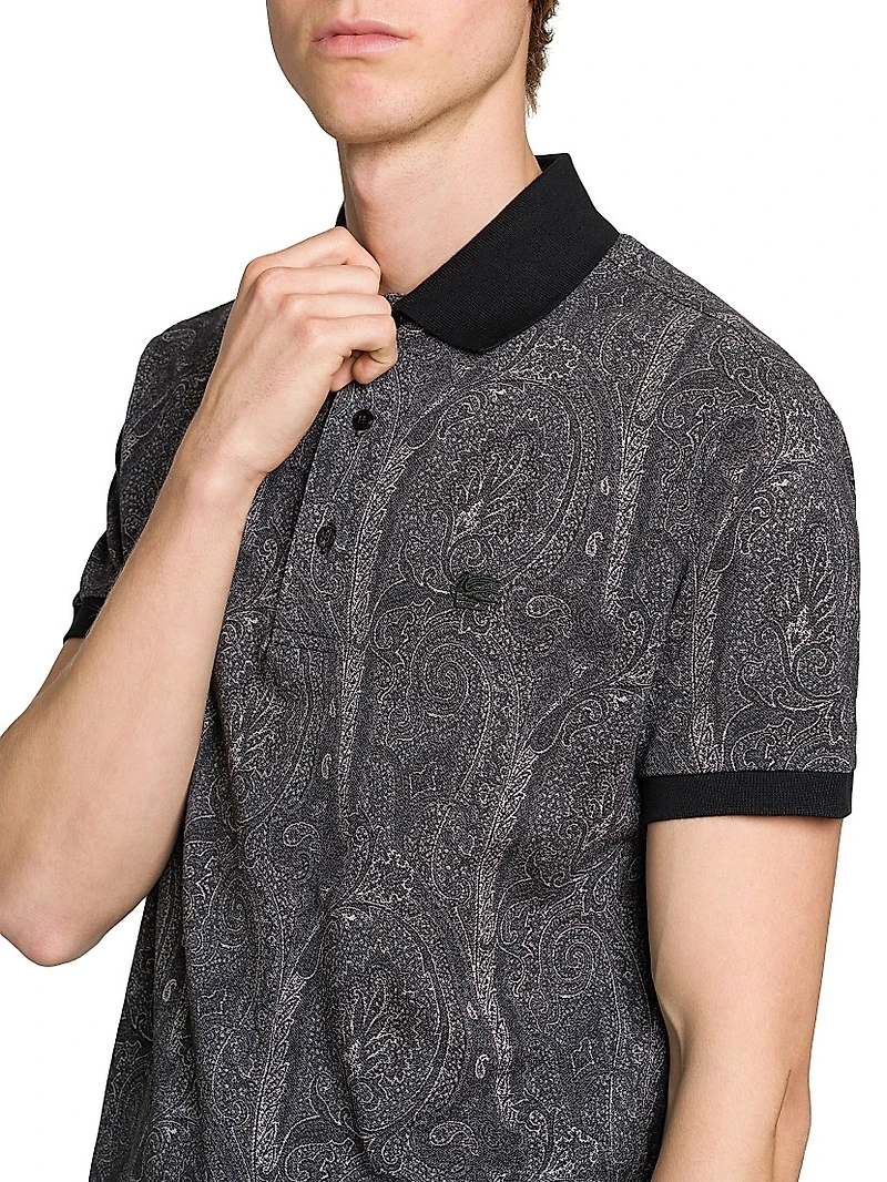 Paisley Cotton Polo Top