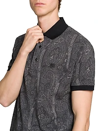Paisley Cotton Polo Top