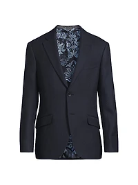 Diagonal Solid Wool Sport Coat