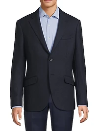 Diagonal Solid Wool Sport Coat