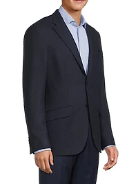 Diagonal Solid Wool Sport Coat