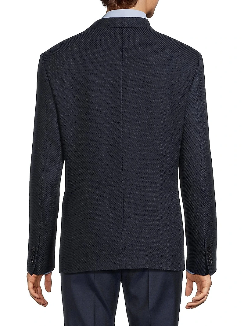 Diagonal Solid Wool Sport Coat