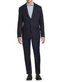 Diagonal Solid Wool Sport Coat