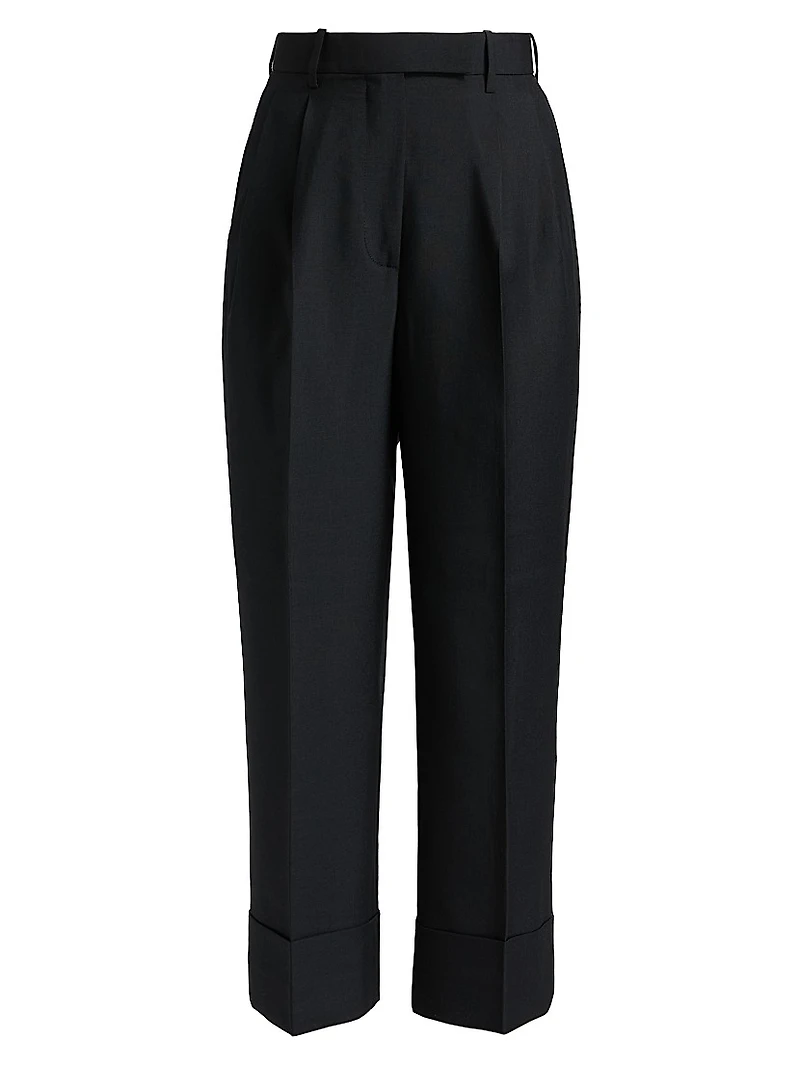 Double-Pleat High-Rise Trousers
