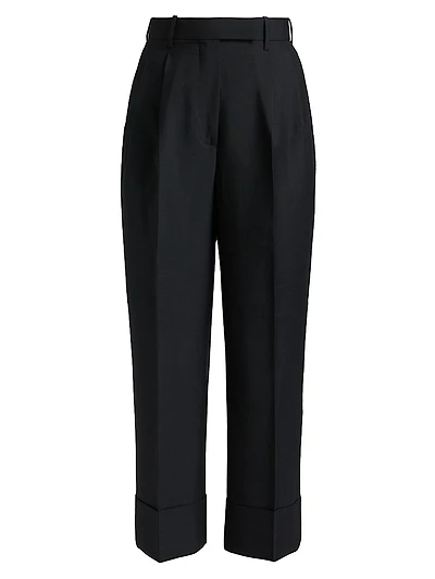 Double-Pleat High-Rise Trousers