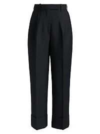 Double-Pleat High-Rise Trousers