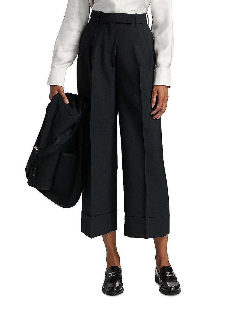 Double-Pleat High-Rise Trousers