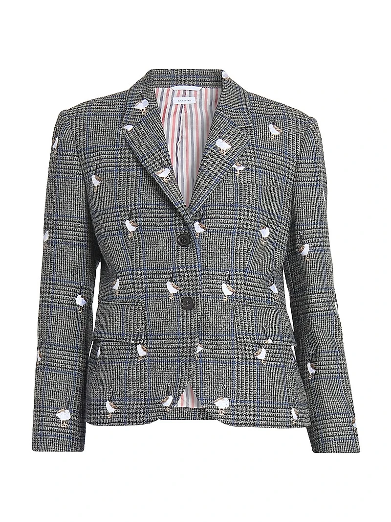 Fit 3 Goose Embroidered Wool Blazer