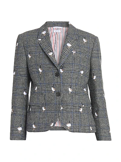 Fit 3 Goose Embroidered Wool Blazer