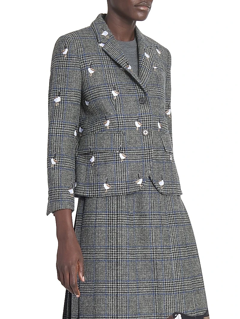 Fit 3 Goose Embroidered Wool Blazer