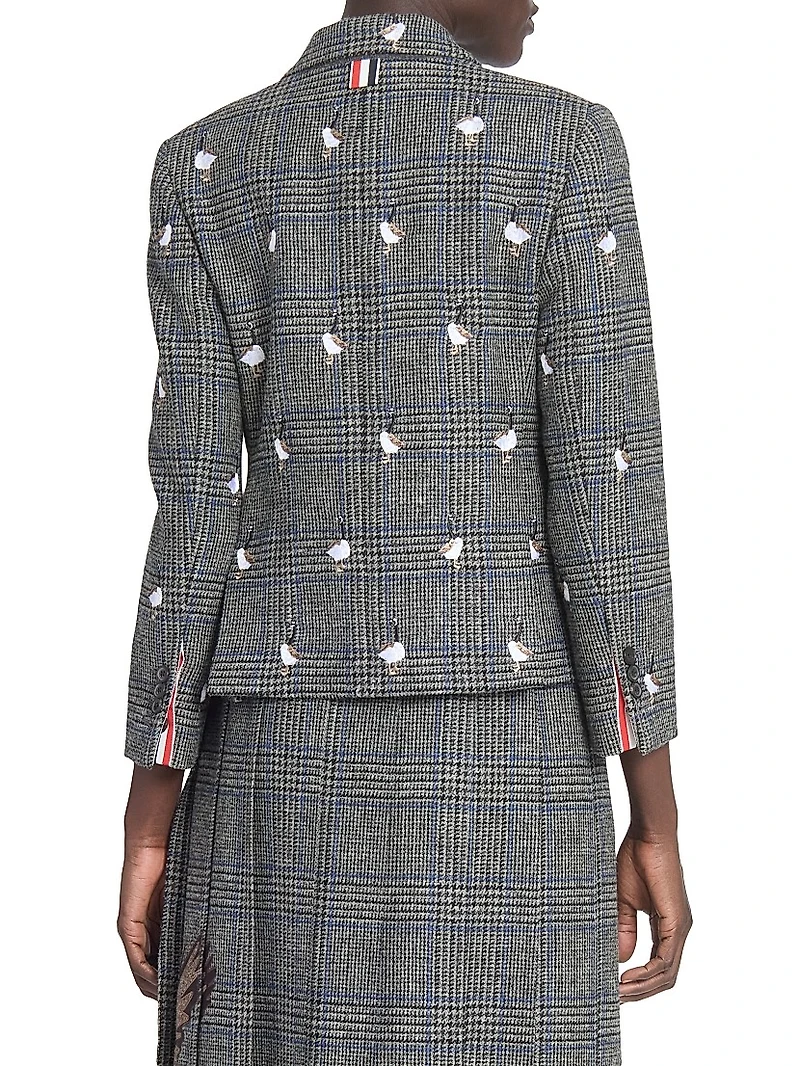 Fit 3 Goose Embroidered Wool Blazer