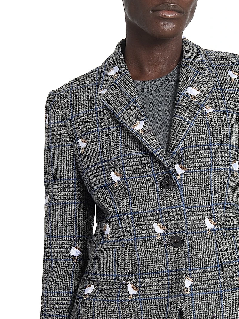 Fit 3 Goose Embroidered Wool Blazer