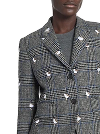 Fit 3 Goose Embroidered Wool Blazer