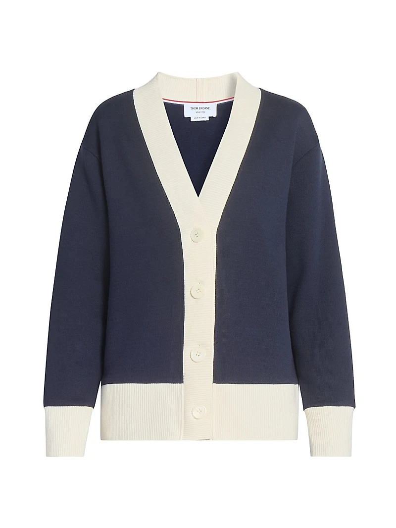 Oversized V-Neck Cotton Cardigan