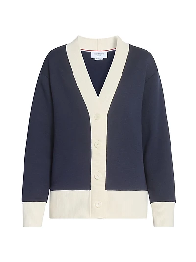 Oversized V-Neck Cotton Cardigan