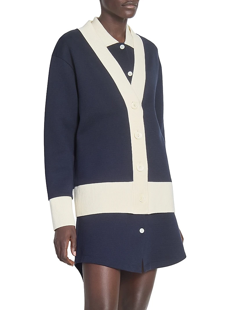 Oversized V-Neck Cotton Cardigan