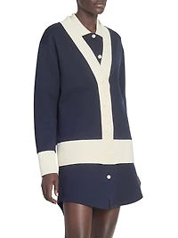 Oversized V-Neck Cotton Cardigan