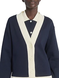 Oversized V-Neck Cotton Cardigan
