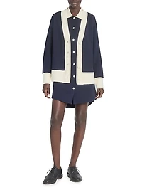 Oversized V-Neck Cotton Cardigan