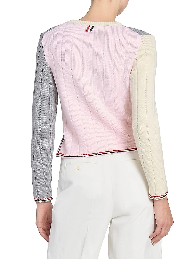 Fun Mix Ladder-Stitch Wool Sweater