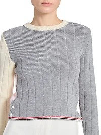 Fun Mix Ladder-Stitch Wool Sweater