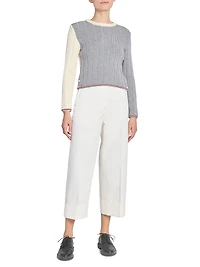 Fun Mix Ladder-Stitch Wool Sweater