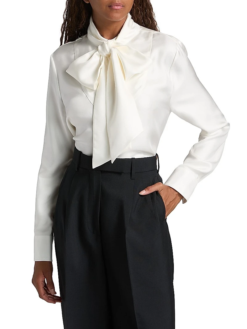 Bow Silk Twill Shirt