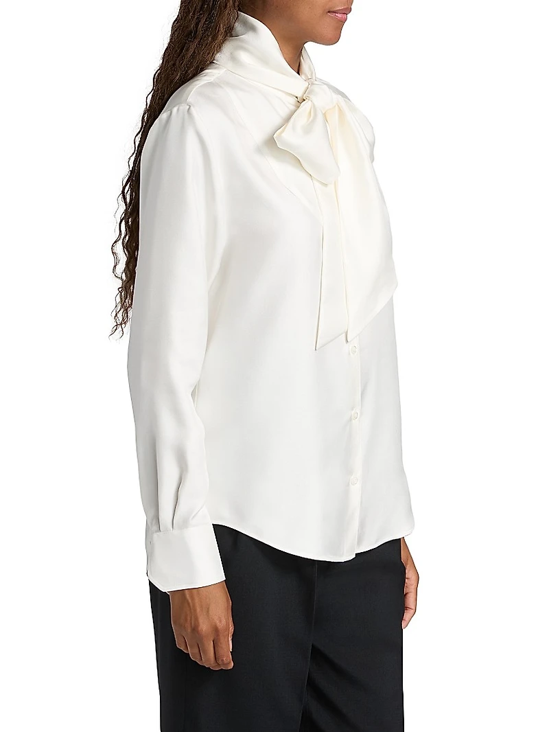 Bow Silk Twill Shirt