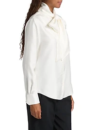 Bow Silk Twill Shirt