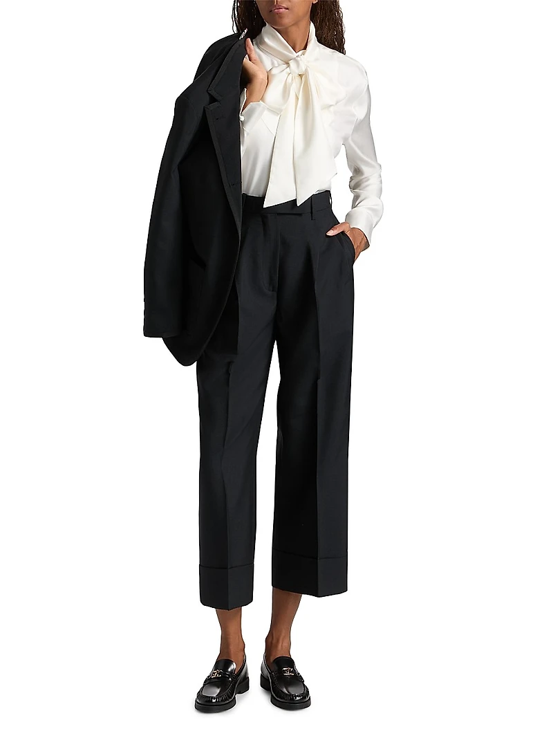Bow Silk Twill Shirt