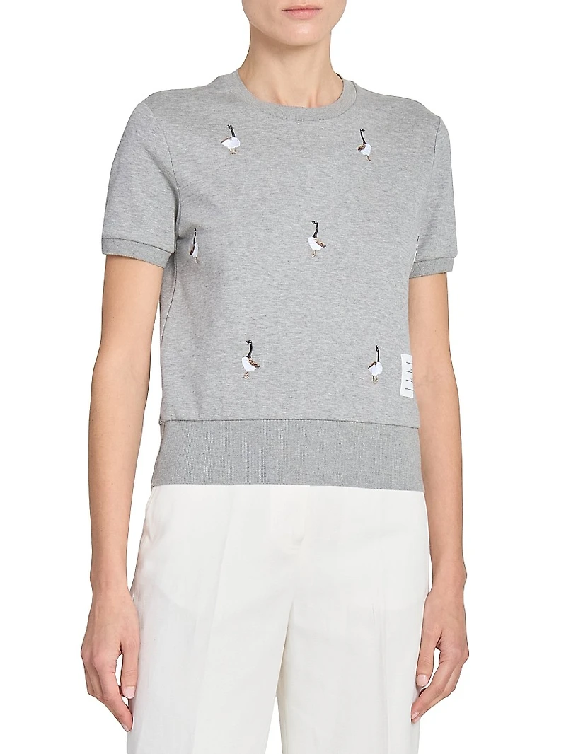 Goose-Printed Cotton T-Shirt
