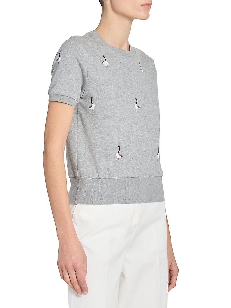 Goose-Printed Cotton T-Shirt