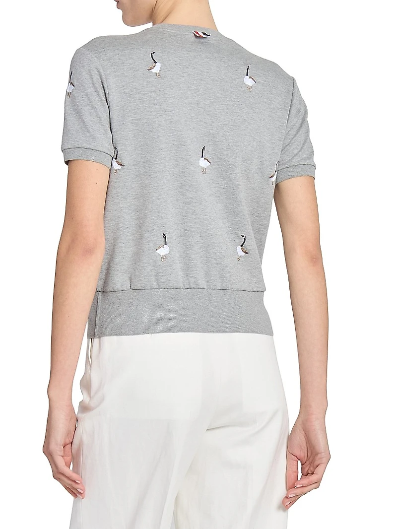Goose-Printed Cotton T-Shirt